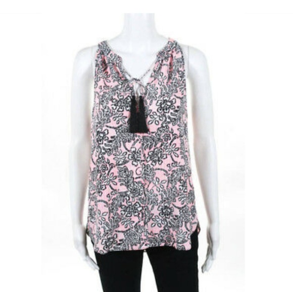 cooper & ella Tops - Cooper and Ella pink and black tank with tassel